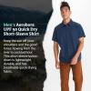 MARMOT Men’s Aerobora Short Sleeve Button-Down Shirt – Lightweight, Packable, Quick-Drying UPF Protection(Arctic Navy)