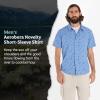 MARMOT Men’s Aerobora Short Sleeve Button-Down Shirt – Lightweight, Packable, Quick-Drying UPF Protection(Blue Bonnet Mushroom)