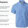 MARMOT Men’s Aerobora Short Sleeve Button-Down Shirt – Lightweight, Packable, Quick-Drying UPF Protection(Blue Bonnet Mushroom)