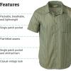 MARMOT Men’s Aerobora Short Sleeve Button-Down Shirt – Lightweight, Packable, Quick-Drying UPF Protection(Dark Jungle Austin Stripe)