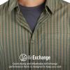 MARMOT Men’s Aerobora Short Sleeve Button-Down Shirt – Lightweight, Packable, Quick-Drying UPF Protection(Dark Jungle Austin Stripe)