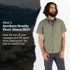 MARMOT Men’s Aerobora Short Sleeve Button-Down Shirt – Lightweight, Packable, Quick-Drying UPF Protection(Dark Jungle Austin Stripe)