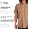 MARMOT Men’s Aerobora Short Sleeve Button-Down Shirt – Lightweight, Packable, Quick-Drying UPF Protection(Desert Khaki)