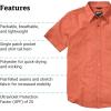 MARMOT Men’s Aerobora Short Sleeve Button-Down Shirt – Lightweight, Packable, Quick-Drying UPF Protection(Picante)