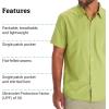 MARMOT Men’s Aerobora Short Sleeve Button-Down Shirt – Lightweight, Packable, Quick-Drying UPF Protection(Spinach Green)