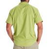 MARMOT Men’s Aerobora Short Sleeve Button-Down Shirt – Lightweight, Packable, Quick-Drying UPF Protection(Spinach Green)