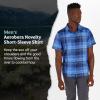 MARMOT Men’s Aerobora Short Sleeve Button-Down Shirt – Lightweight, Packable, Quick-Drying UPF Protection(Twilight Blue Wayland Plaid)