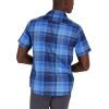 MARMOT Men’s Aerobora Short Sleeve Button-Down Shirt – Lightweight, Packable, Quick-Drying UPF Protection(Twilight Blue Wayland Plaid)