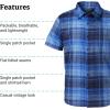 MARMOT Men’s Aerobora Short Sleeve Button-Down Shirt – Lightweight, Packable, Quick-Drying UPF Protection(Twilight Blue Wayland Plaid)