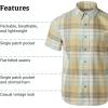 MARMOT Men’s Aerobora Short Sleeve Button-Down Shirt – Lightweight, Packable, Quick-Drying UPF Protection(Vetiver Wayland Plaid)