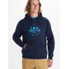 MARMOT Men’s Culebra Peak Hoody – Hooded Midweight Pullover Fleece Sweatshirt with Screen Printed Graphic and Kangaroo Pocket(Arctic Navy)