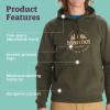 MARMOT Men’s Culebra Peak Hoody – Hooded Midweight Pullover Fleece Sweatshirt with Screen Printed Graphic and Kangaroo Pocket(Nori)