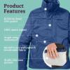 MARMOT Men’s Precip Eco Waterproof Rain Jacket – 100% Recycled, Breathable, Lightweight, Packable Raincoat(Arctic Navy)