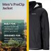 MARMOT Men’s Precip Eco Waterproof Rain Jacket – 100% Recycled, Breathable, Lightweight, Packable Raincoat(Black 1)