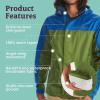 MARMOT Men’s Precip Eco Waterproof Rain Jacket – 100% Recycled, Breathable, Lightweight, Packable Raincoat(Foliage/Dark Azure)