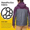 MARMOT Men’s Precip Eco Waterproof Rain Jacket – 100% Recycled, Breathable, Lightweight, Packable Raincoat(Steel Onyx/Purple Fig)