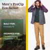 MARMOT Men’s Precip Eco Waterproof Rain Jacket – 100% Recycled, Breathable, Lightweight, Packable Raincoat(Steel Onyx/Purple Fig)