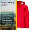 MARMOT Men’s Precip Eco Waterproof Rain Jacket – 100% Recycled, Breathable, Lightweight, Packable Raincoat(Team Red)