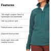 MARMOT Women’s Drop Line 1/2 Zip Pullover Jacket – Lightweight, Breathable 100-Weight Sweater Fleece(Dark Jungle)