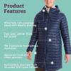 MARMOT Women’s Echo Featherless Long Jacket – Mid-Thigh, Lightweight Down-Alternative Puffer with Hood(Arctic Navy Shiny)