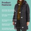 MARMOT Women’s Echo Featherless Long Jacket – Mid-Thigh, Lightweight Down-Alternative Puffer with Hood(Black Shiny)