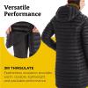 MARMOT Women’s Echo Featherless Long Jacket – Mid-Thigh, Lightweight Down-Alternative Puffer with Hood(Black Shiny)