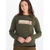 MARMOT Women’s Montane Crew Sweatshirt – Screen Printed Graphic on Warm, Breathable, Eco-Friendly Cotton/Poly Blend(Nori)