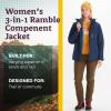 MARMOT Women’s Ramble 3-in-1 Component Jacket – Recycled Waterproof Shell with Hood and Removable Insulated Thermal R Liner(Arctic Navy)