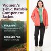 MARMOT Women’s Ramble 3-in-1 Component Jacket – Recycled Waterproof Shell with Hood and Removable Insulated Thermal R Liner(Grapefruit)