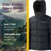 Marmot Kids Guides Down Hoody – 700 Fill Insulated, Water-Resistant, Lightweight Puffer Jacket with Hood(Black)