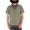 MARMOT Men’s Aerobora Short Sleeve Button-Down Shirt – Lightweight, Packable, Quick-Drying UPF Protection(Dark Jungle Austin Stripe)