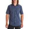 MARMOT Men’s Aerobora Short Sleeve Button-Down Shirt – Lightweight, Packable, Quick-Drying UPF Protection(Heathered Arctic Navy)