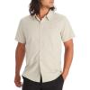 MARMOT Men’s Aerobora Short Sleeve Button-Down Shirt – Lightweight, Packable, Quick-Drying UPF Protection(Sandbar)