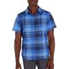 MARMOT Men’s Aerobora Short Sleeve Button-Down Shirt – Lightweight, Packable, Quick-Drying UPF Protection(Twilight Blue Wayland Plaid)