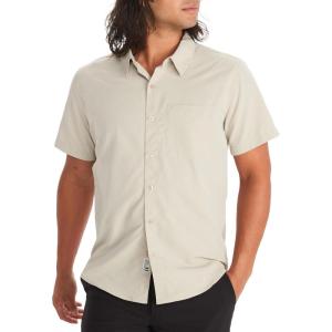 MARMOT Men’s Aerobora Short Sleeve Button-Down Shirt – Lightweight, Packable, Quick-Drying UPF Protection(Sandbar)