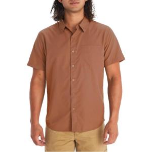 MARMOT Men’s Aerobora Short Sleeve Button-Down Shirt – Lightweight, Packable, Quick-Drying UPF Protection(Sunburn)