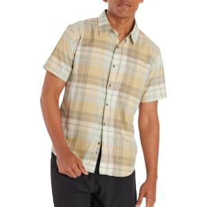 MARMOT Men’s Aerobora Short Sleeve Button-Down Shirt – Lightweight, Packable, Quick-Drying UPF Protection(Vetiver Wayland Plaid)