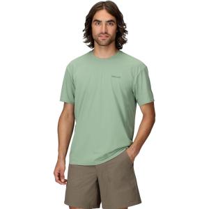 MARMOT Mens Air Exchange UPF 50 Short Sleeve Crew Neck Shirt(Agate Green)