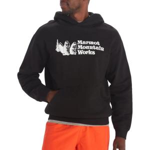 MARMOT Men’s MMW Hoody – Hooded Sweatshirt with Screen Printed Graphic, Double-Layer Hood and Kangaroo Pocket(Black)