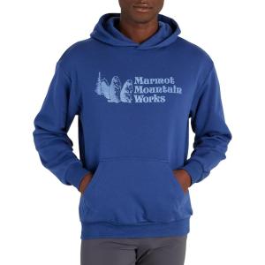 MARMOT Men’s MMW Hoody – Hooded Sweatshirt with Screen Printed Graphic, Double-Layer Hood and Kangaroo Pocket(Twilight Blue)