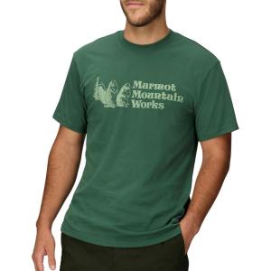 MARMOT Men’s MMW Short-Sleeve Tee – Screen Printed Graphic on Soft, Breathable, Eco-Friendly Cotton/Poly Blend(Juniper Green)