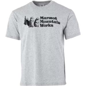 MARMOT Men’s MMW Short-Sleeve Tee – Screen Printed Graphic on Soft, Breathable, Eco-Friendly Cotton/Poly Blend(Light Grey Heather)