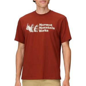MARMOT Men’s MMW Short-Sleeve Tee – Screen Printed Graphic on Soft, Breathable, Eco-Friendly Cotton/Poly Blend(Pecan)