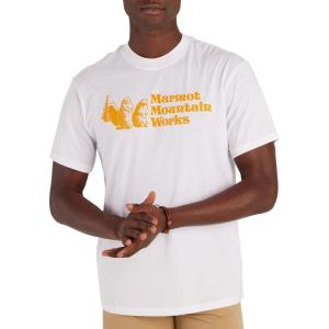 MARMOT Men’s MMW Short-Sleeve Tee – Screen Printed Graphic on Soft, Breathable, Eco-Friendly Cotton/Poly Blend(White)