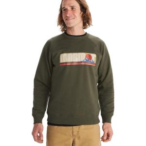 MARMOT Men’s Montane Crew Sweatshirt – Screen Printed Graphic on Warm, Breathable, Eco-Friendly Cotton/Poly Blend(Nori)
