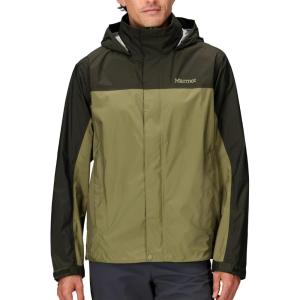 MARMOT Men’s Precip Eco Waterproof Rain Jacket – 100% Recycled, Breathable, Lightweight, Packable Raincoat(Rosin Green/Olive Grove)