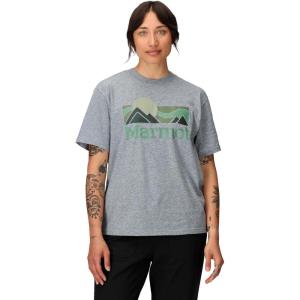 MARMOT Women’s Coastal Short-Sleeve T-Shirt – Screen Printed Graphic on Soft, Breathable, Eco-Friendly Cotton/Poly Blend(Grey Heather)