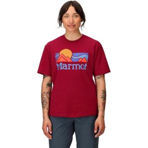 MARMOT Women’s Coastal Short-Sleeve T-Shirt – Screen Printed Graphic on Soft, Breathable, Eco-Friendly Cotton/Poly Blend(Red Mulberry)