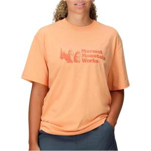 MARMOT Women’s MMW Short-Sleeve Tee Shirt – Screen Printed Graphic on Soft, Breathable, Eco-Friendly Cotton/Poly Blend(Fresh Apricot)