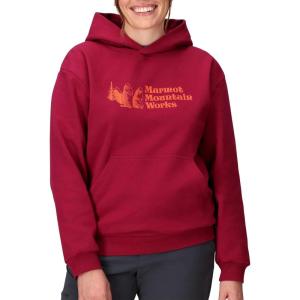 MARMOT Women’s Marmot for Life Hoody – Hooded Sweatshirt with Screen Printed Graphic, Double-Layer Hood and Kangaroo Pocket(Red Mulberry)